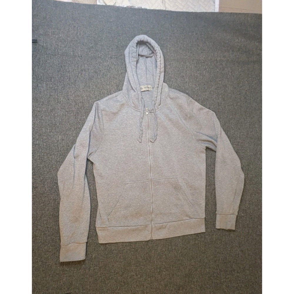 Supernova Hoodie Vintage Mens XL Gray Full Zip Drawstring‎ Y2K Sleeve Pockets